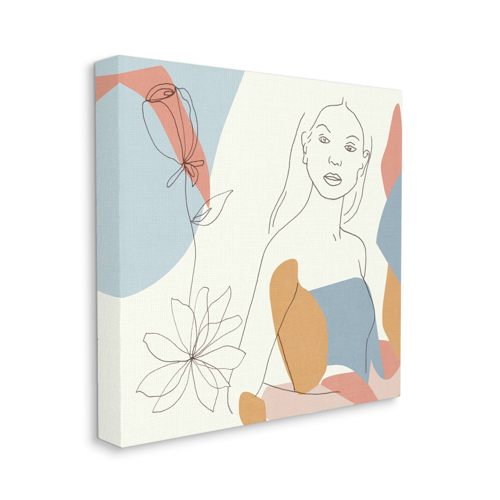 Stupell Industries Expressive Female Linework Canvas Wall Art